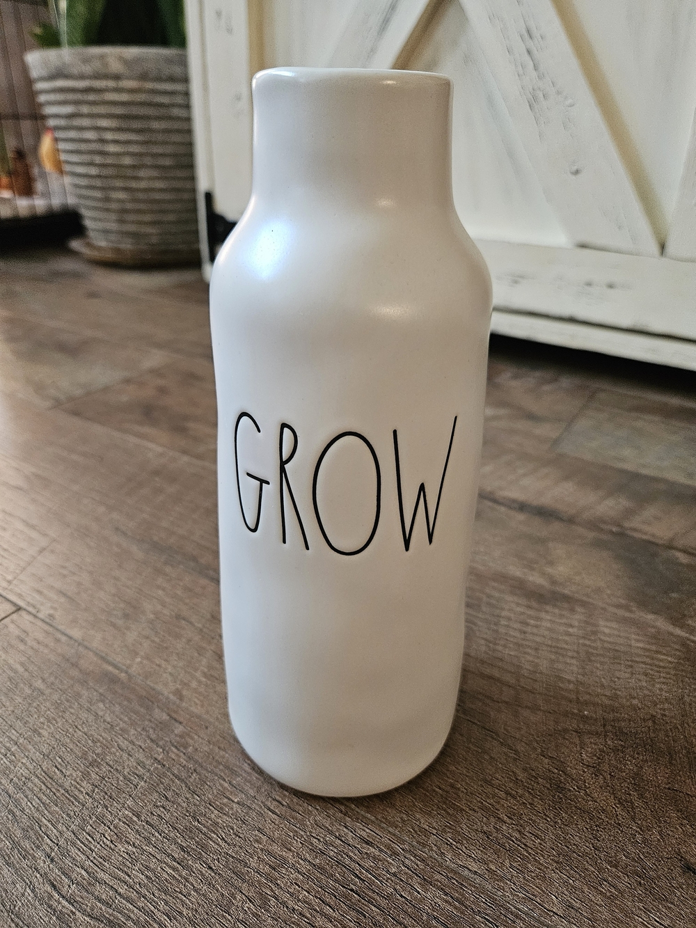 Rae Dunn GROW White Ceramic Vase - Farmhouse Home Dining Decor